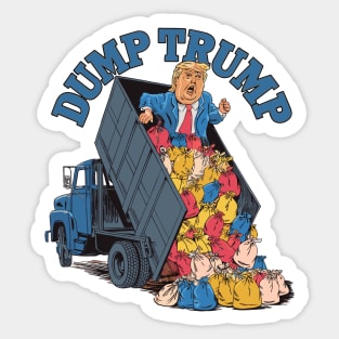 Dump Trump, Trump Getting Dumped out the Garbage Truck Sticker